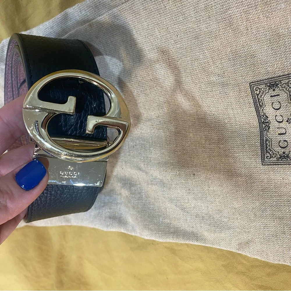 Gucci Belt Gold/Silver Pink/Black Reversible